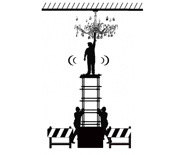 dangerous-traditional-chandelier-maintenance-without-lift